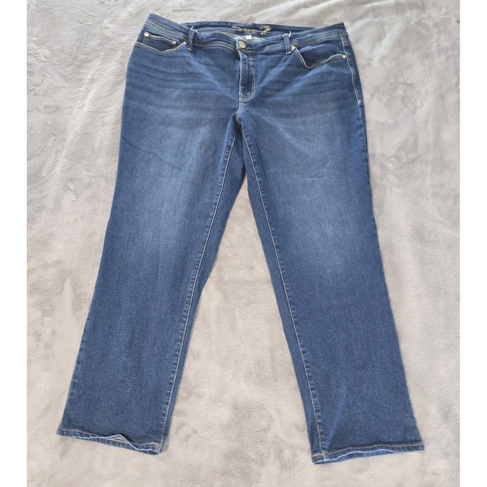 Seven7 Ladies Jeans Denim Blue Size 22 Straight